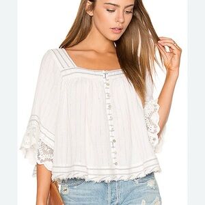 Free People Cotton Linen boho top